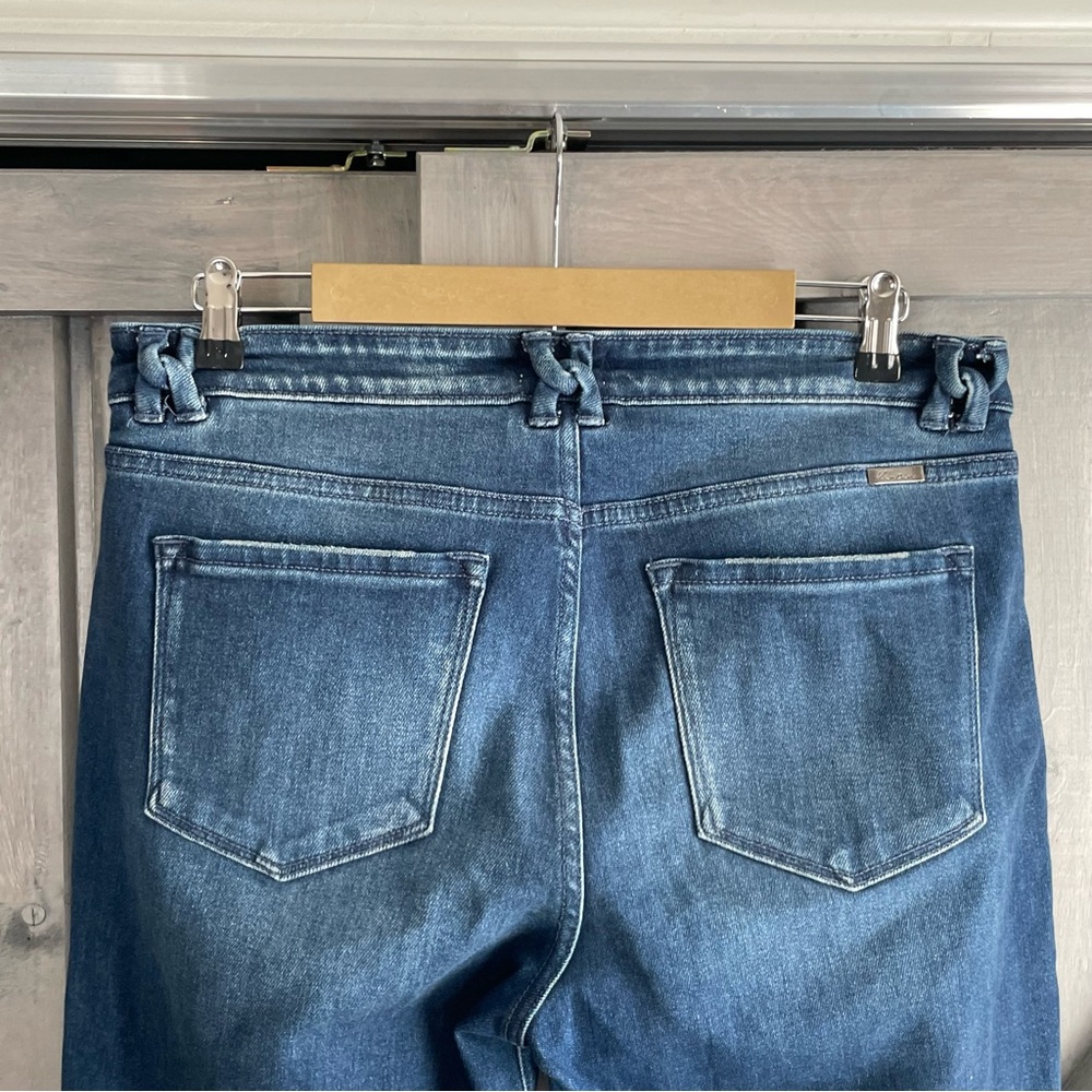 Kancan women’s mid rise slim straight denim jeans Size 13/30 twist belt loops - Picture 7 of 8